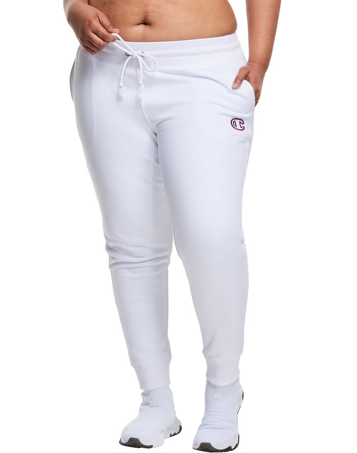 Champion Plus Reverse Weave Triple Outline C Logo Kadın Joggers Beyaz ( IJORQC256 )